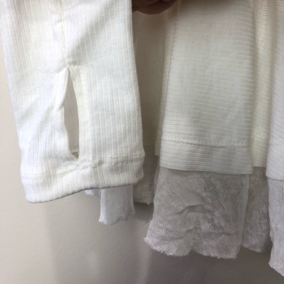 Free People Tangerine Tee Ivory Thumb Hole NWT - Picture 4 of 8